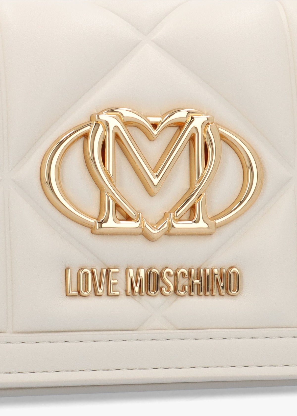 Mini Heart Logo Quilted Pillow Avorio Cross-Body Bag