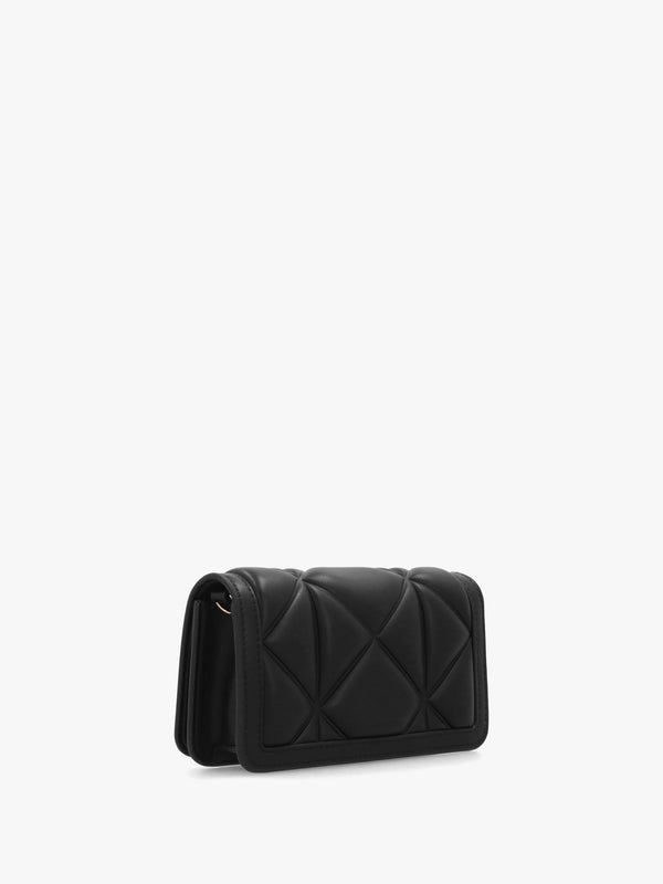Mini Heart Logo Quilted Pillow Nero Cross-Body Bag