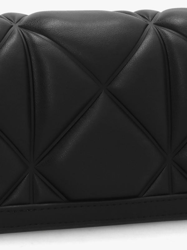 Mini Heart Logo Quilted Pillow Nero Cross-Body Bag