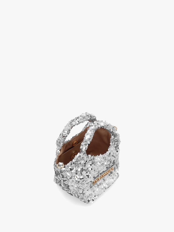 Sequin Argento Top Handle Bag