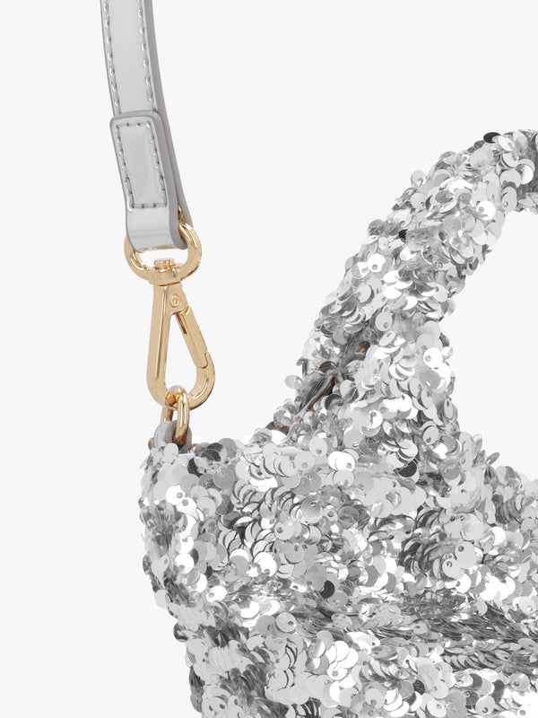 Sequin Argento Top Handle Bag