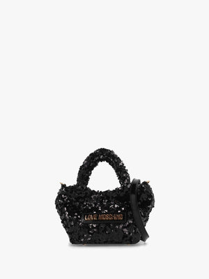 Sequin Nero Top Handle Bag