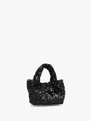 Sequin Nero Top Handle Bag