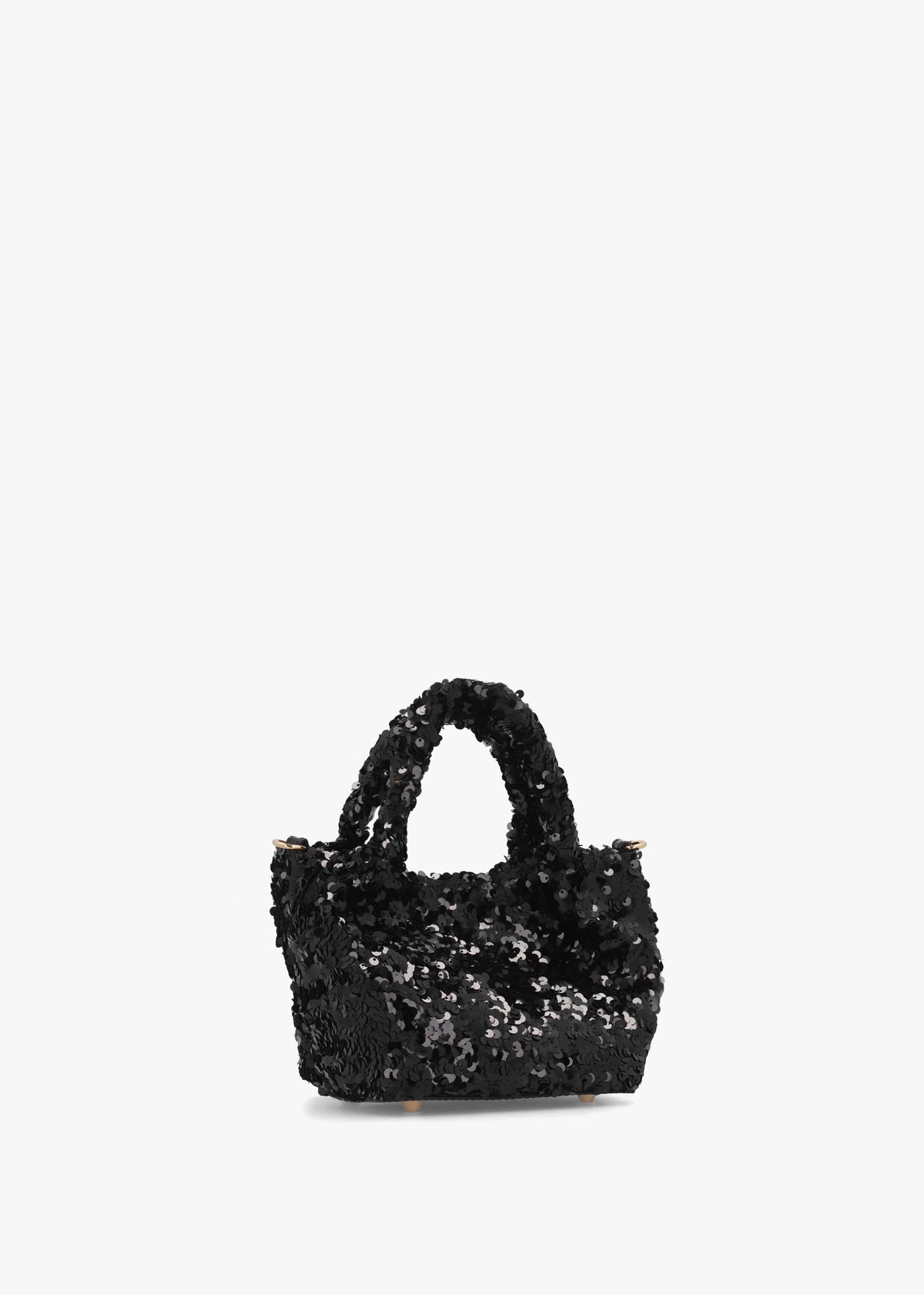 Sequin Nero Top Handle Bag