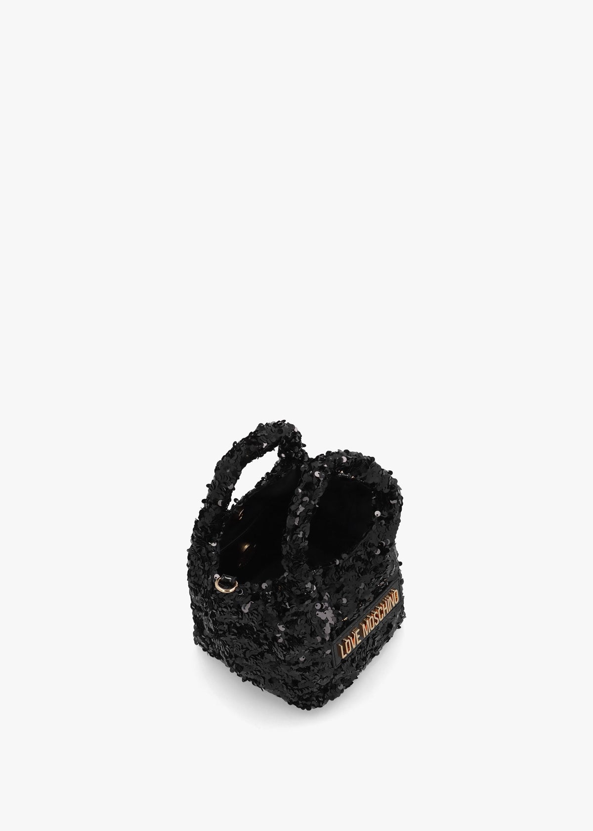 Sequin Nero Top Handle Bag