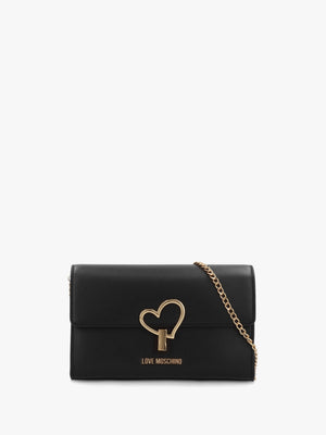 Heart Clasp Nero Shoulder Bag