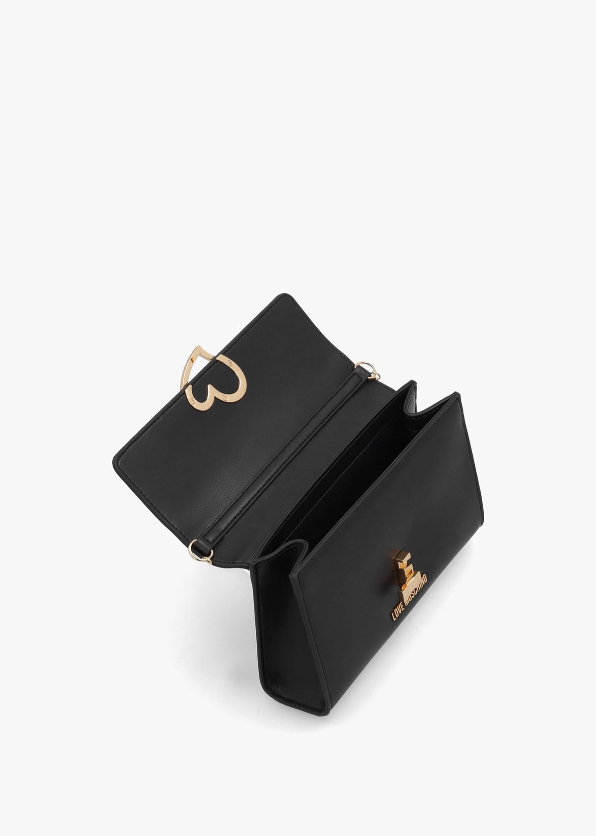Heart Clasp Nero Shoulder Bag