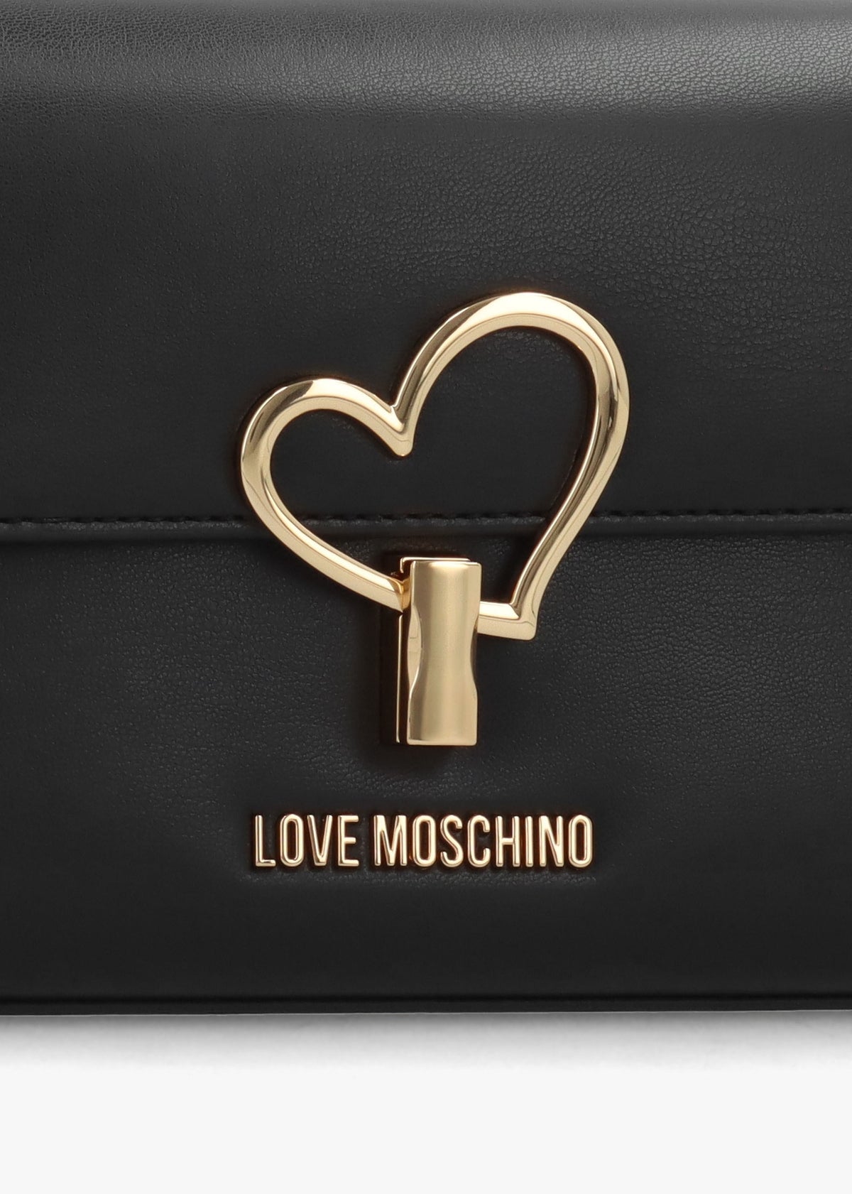 Heart Clasp Nero Shoulder Bag