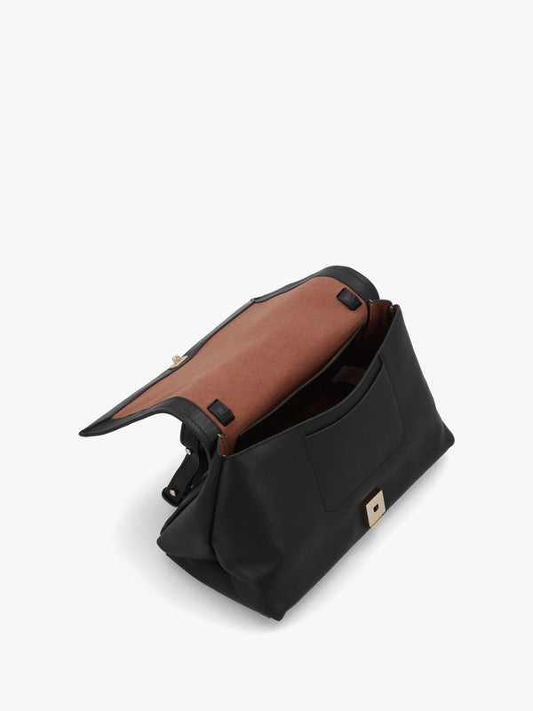 Medium Mercer Street Black Leather Shoulder Bag