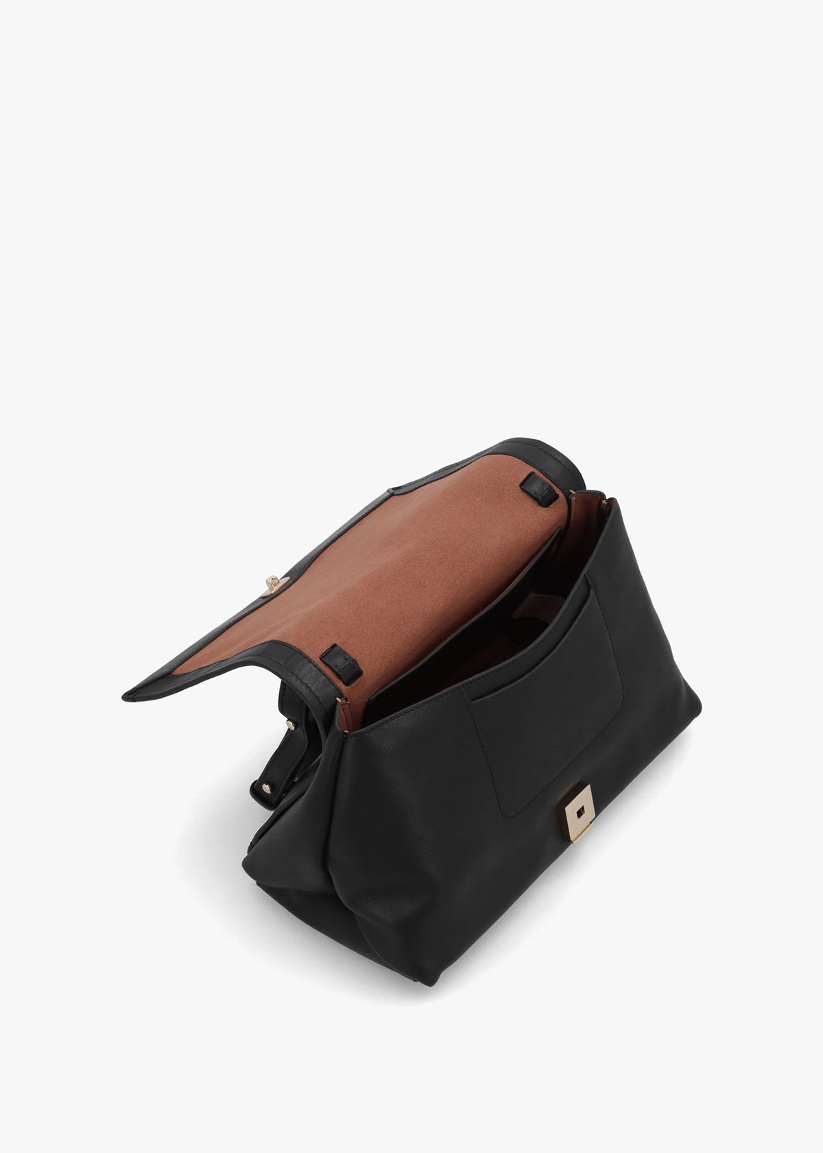 Medium Mercer Street Black Leather Shoulder Bag