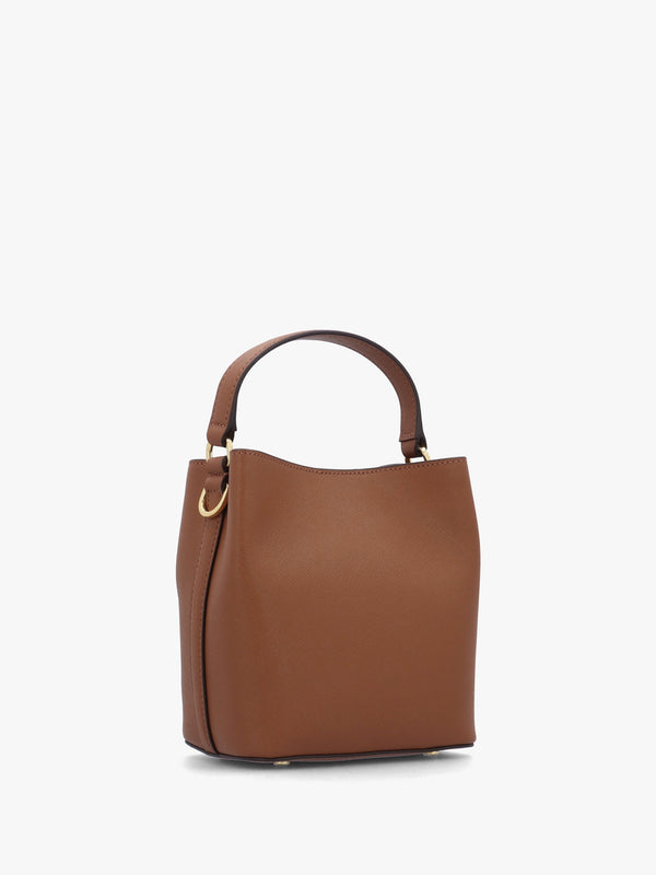 Small Crosshatch Reese Lauren Tan Leather Bucket Bag