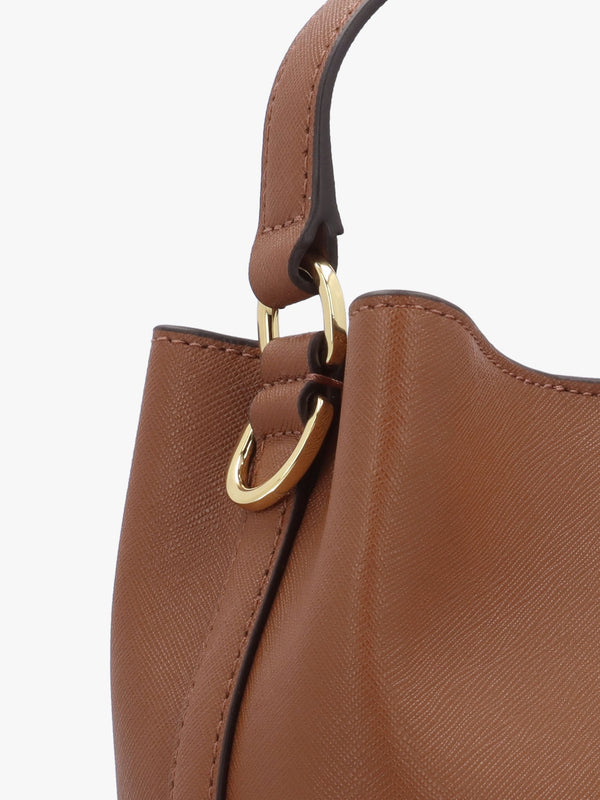 Small Crosshatch Reese Lauren Tan Leather Bucket Bag