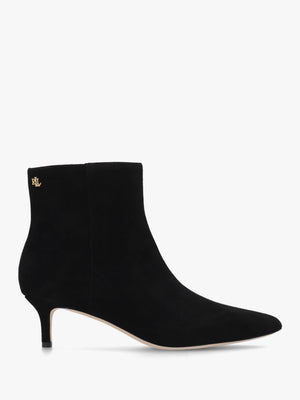 McKay Black Suede Heeled Ankle Boots