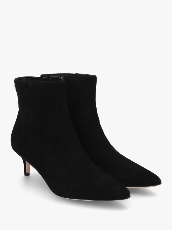 McKay Black Suede Heeled Ankle Boots