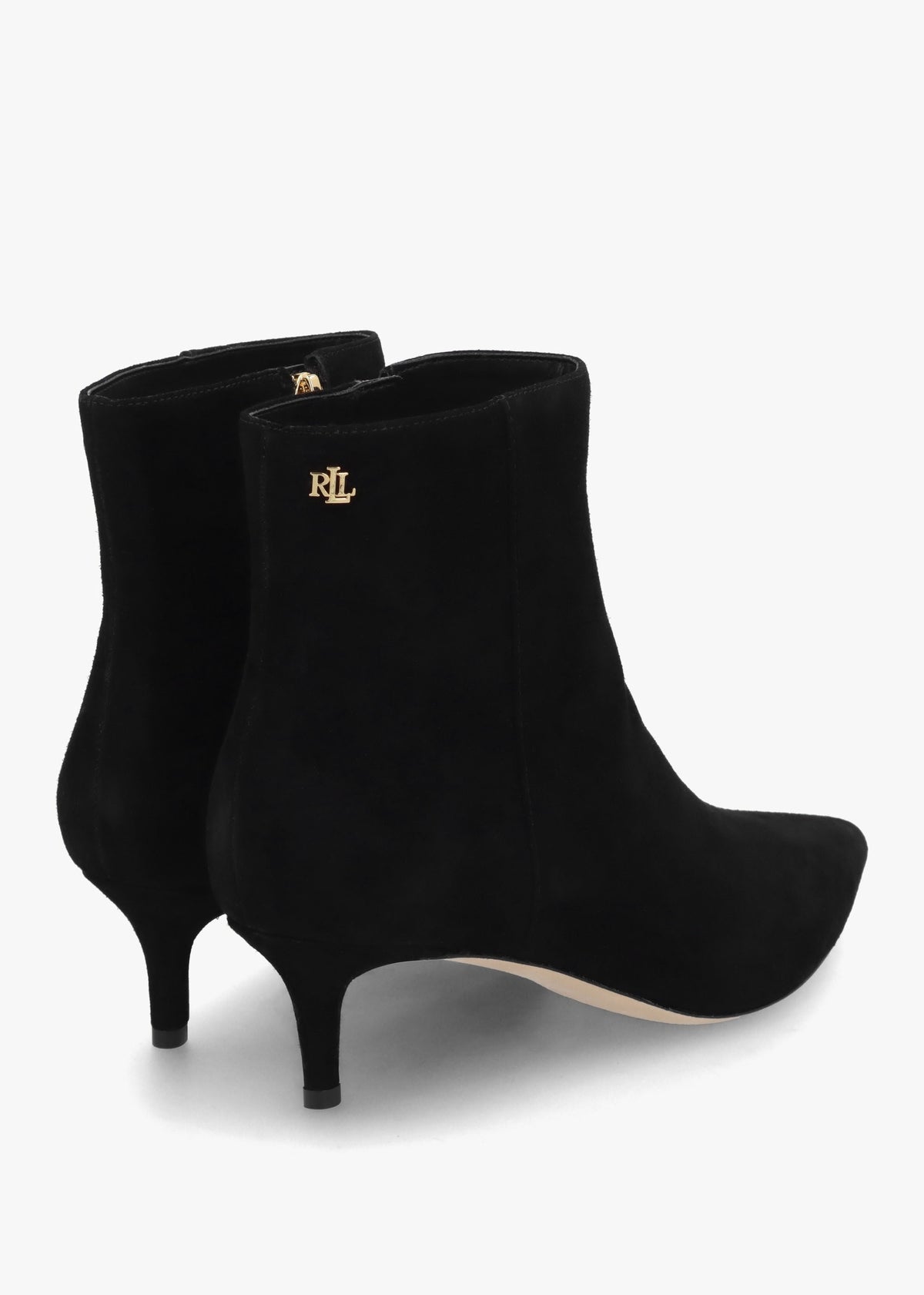 McKay Black Suede Heeled Ankle Boots