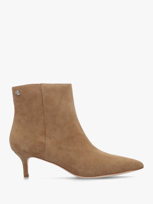 McKay Camel Suede Heeled Ankle Boots