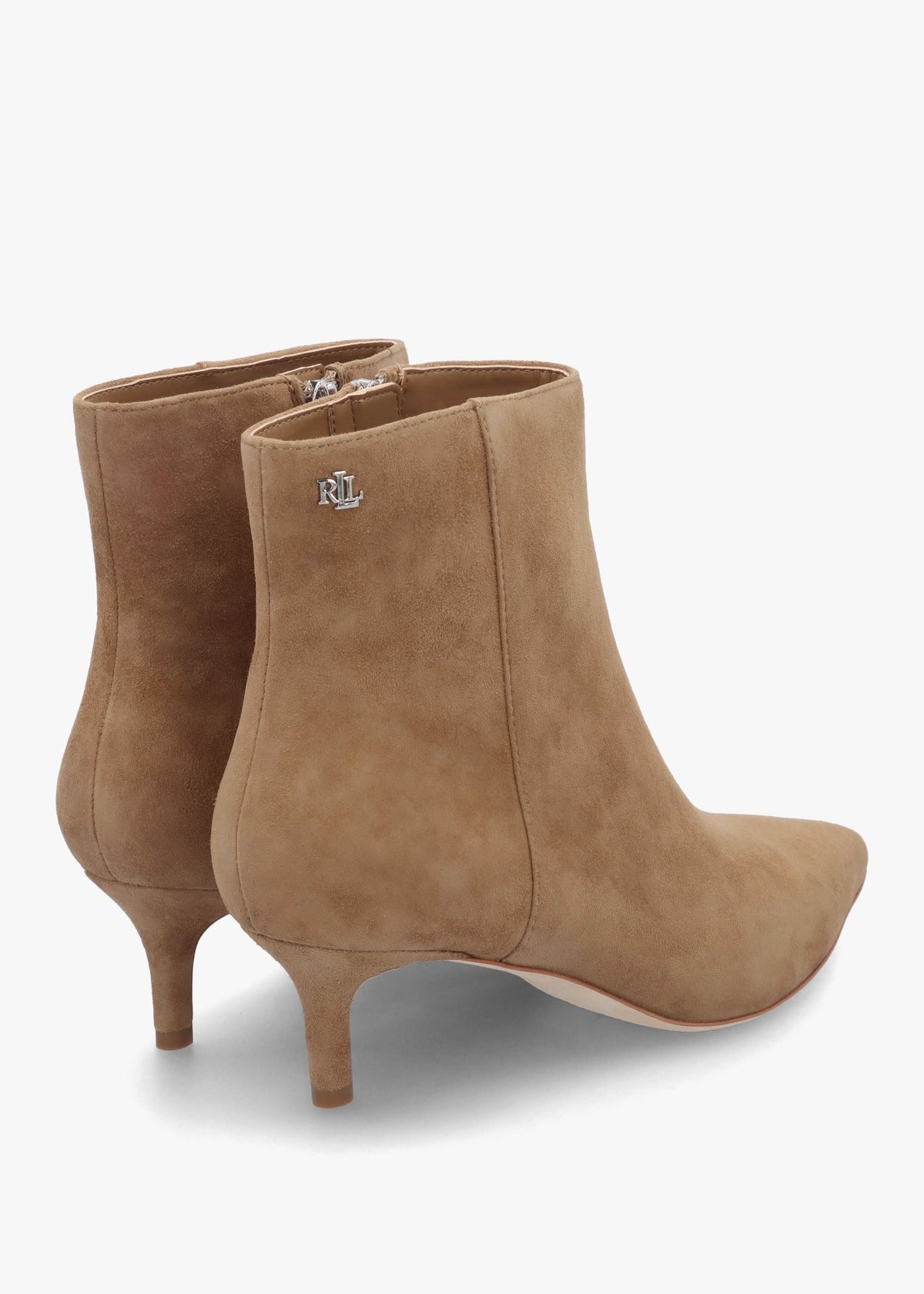 McKay Camel Suede Heeled Ankle Boots