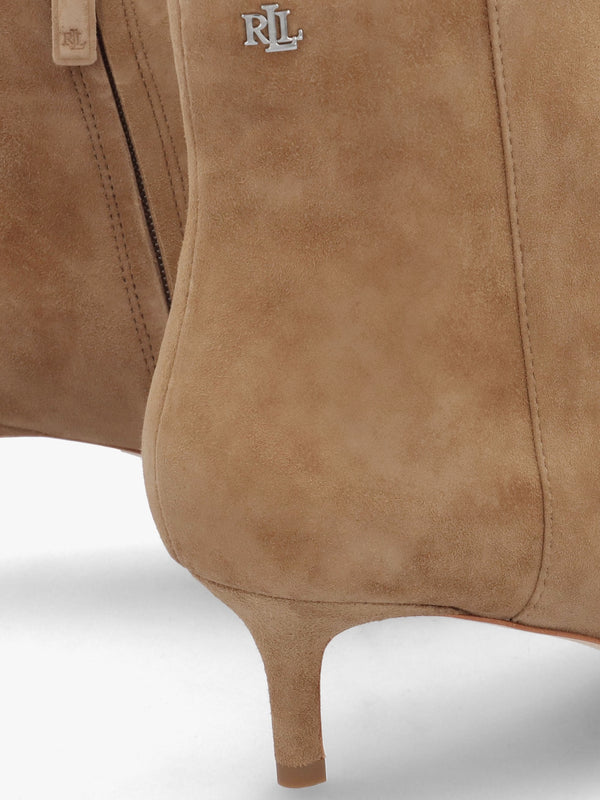 McKay Camel Suede Heeled Ankle Boots