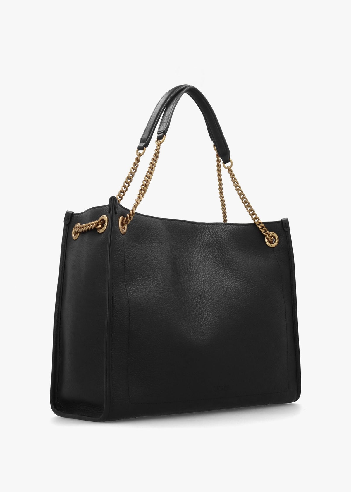 Large Bradley Black Leather Shopper Tote Bag