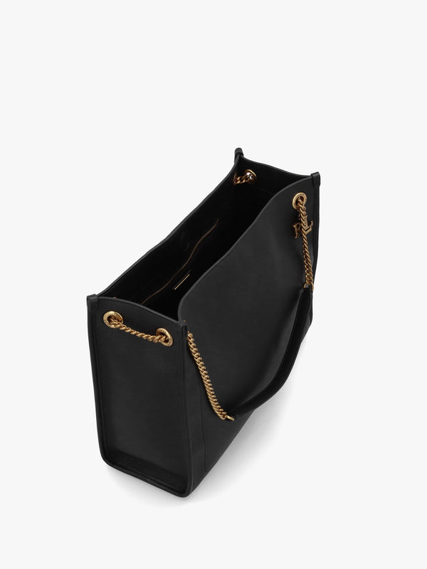 Large Bradley Black Leather Shopper Tote Bag