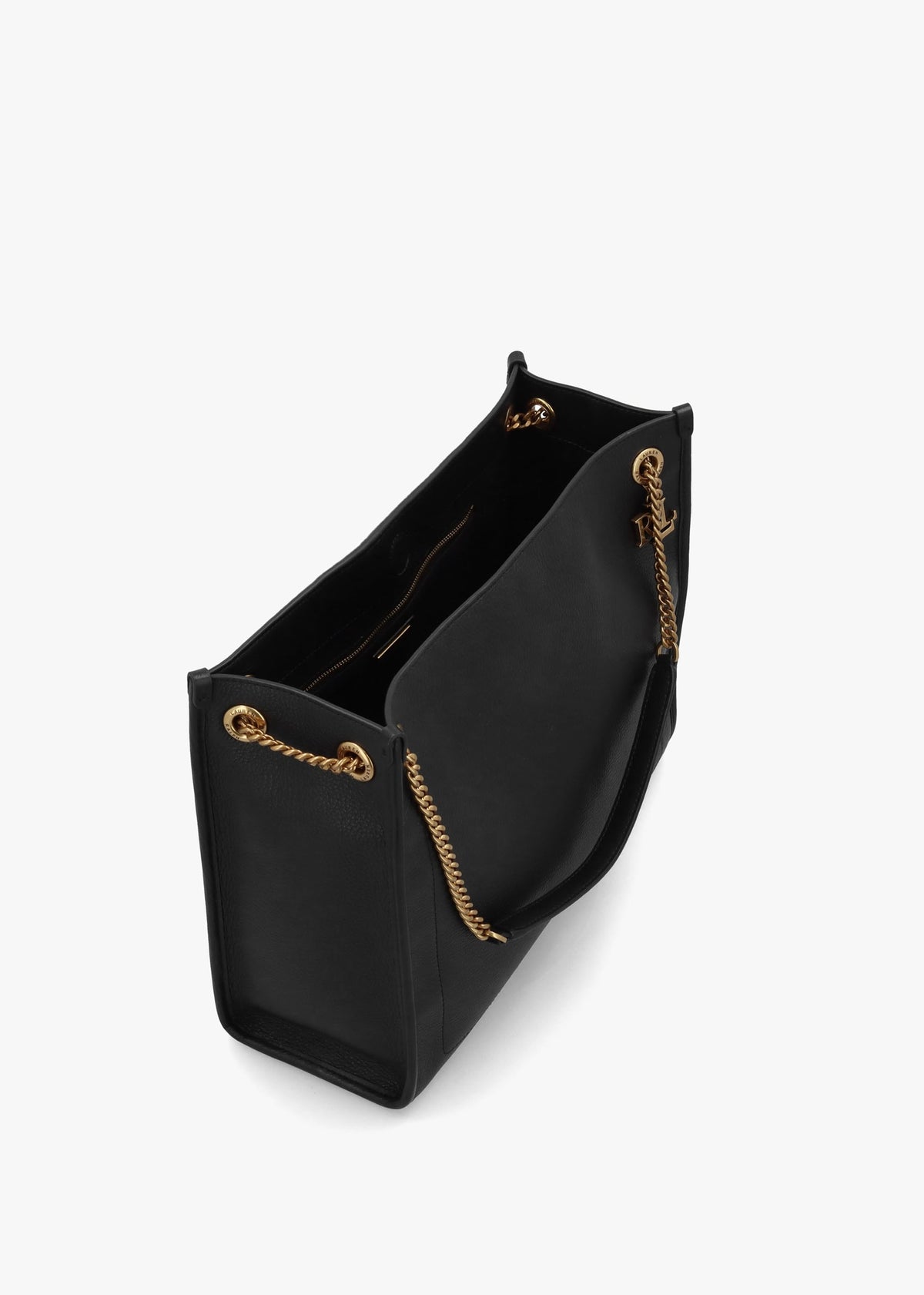 Large Bradley Black Leather Shopper Tote Bag