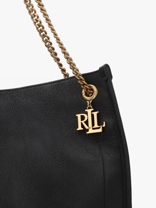 Large Bradley Black Leather Shopper Tote Bag