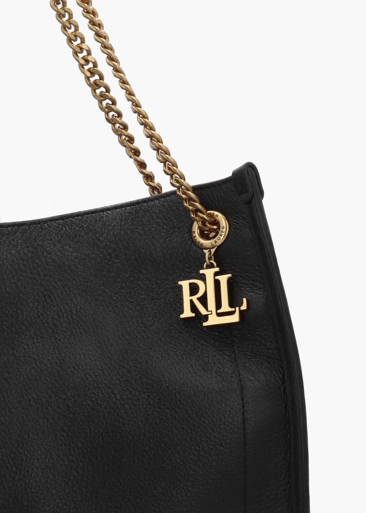 Large Bradley Black Leather Shopper Tote Bag