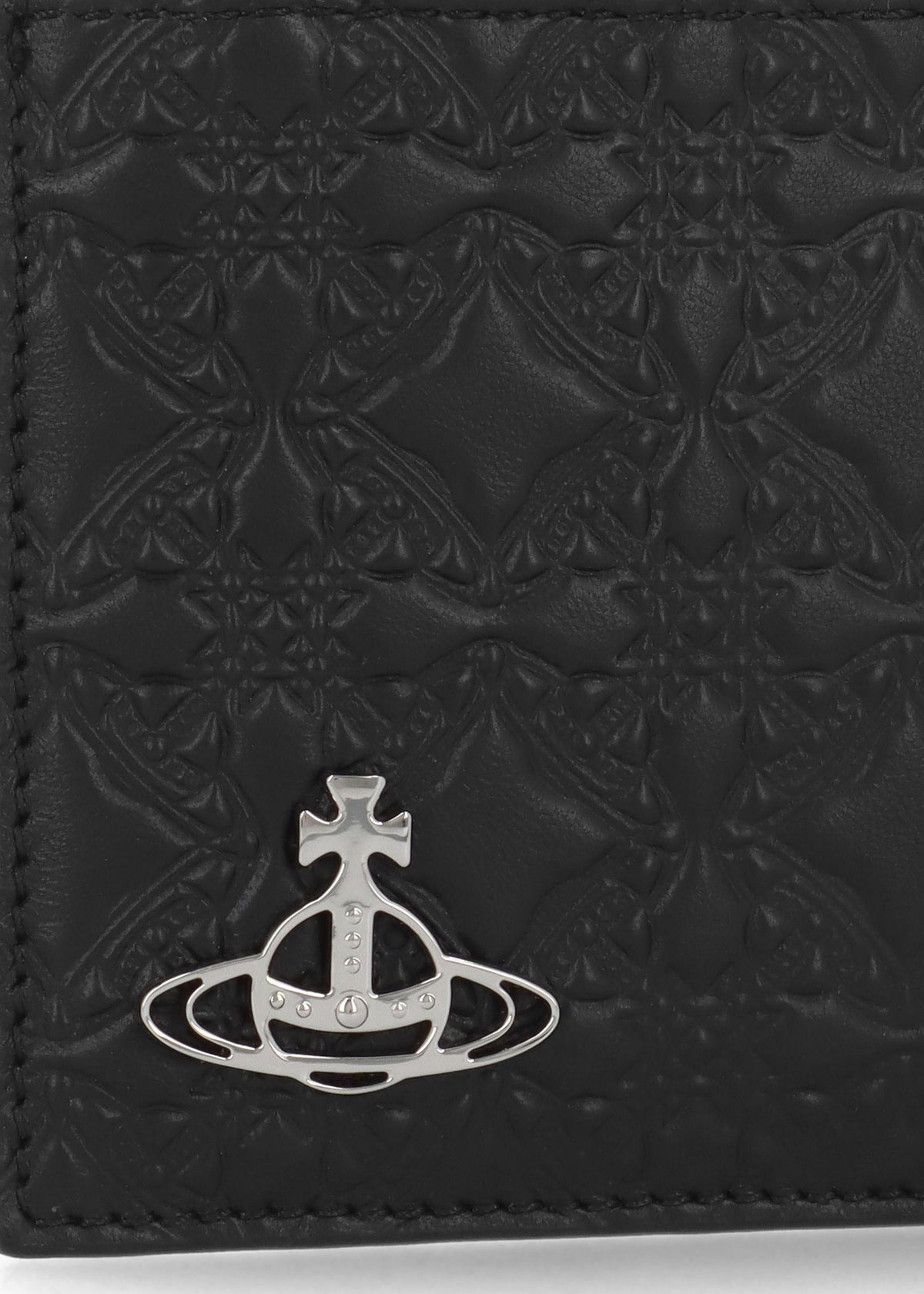 Orborama Jacquard Black Leather Card Holder With Zip
