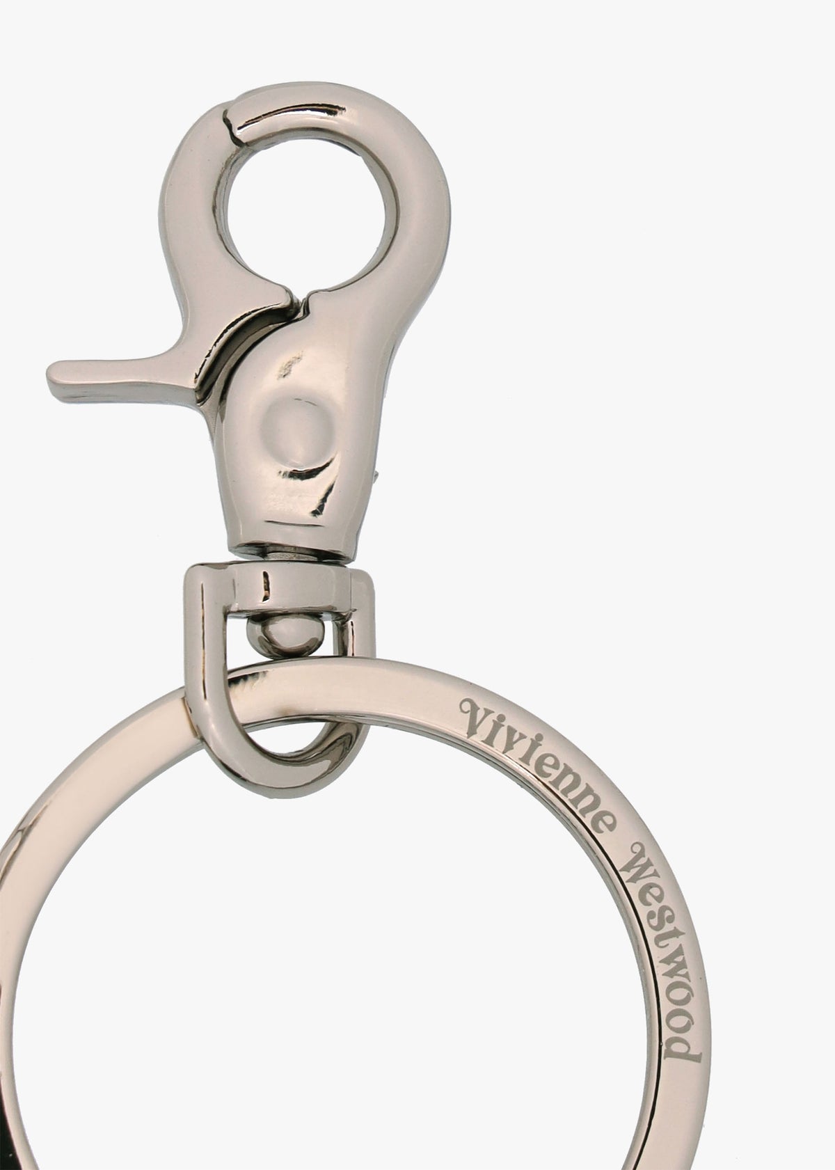 Hammered Silver & Black Orb Keyring