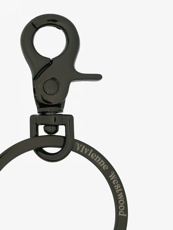 Hammered Gunmetal & Black Orb Keyring