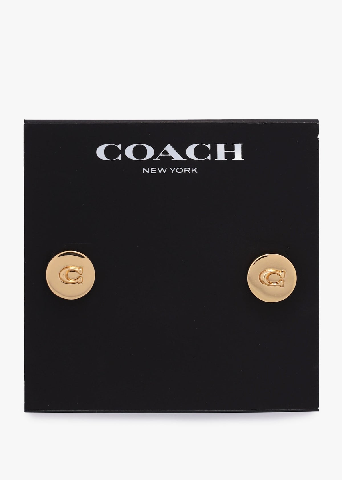 C Logo Gold Round Stud Earrings