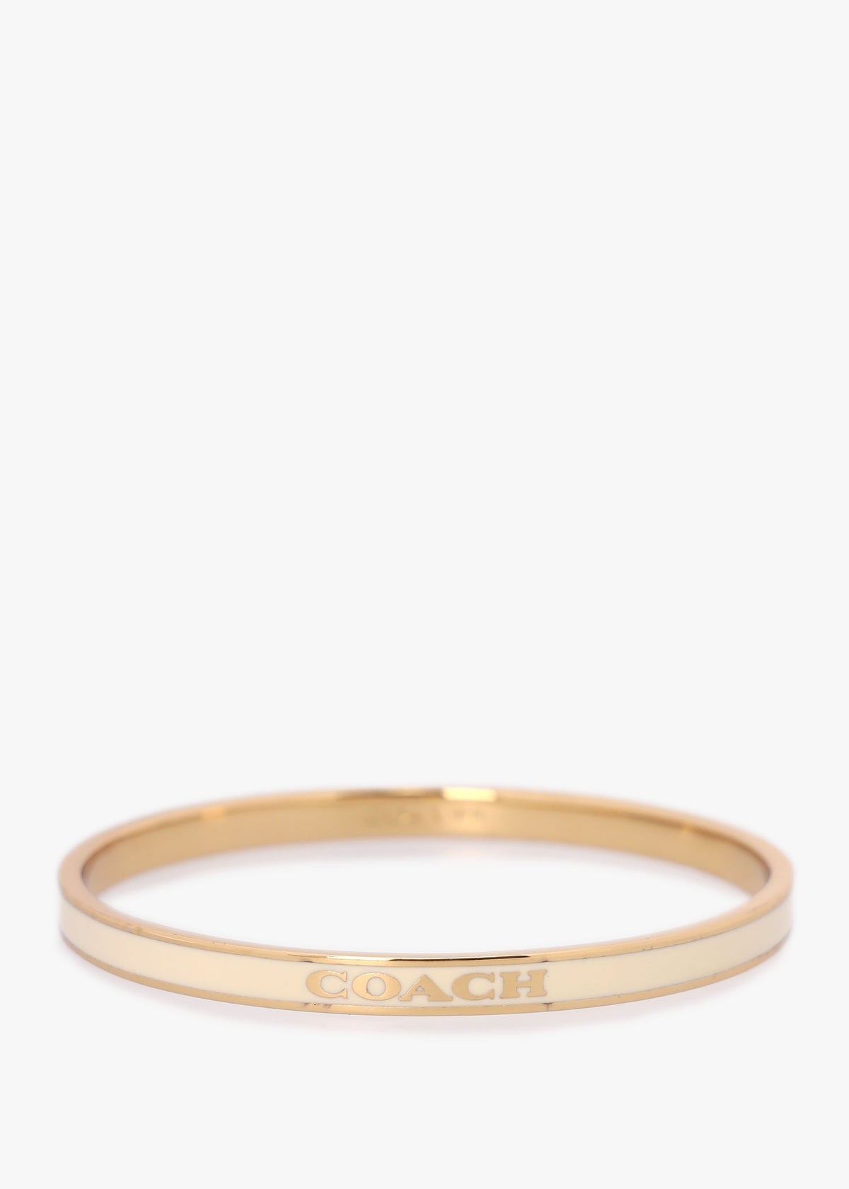 Cream & Gold Enamel Crystal Duo Bangle Set