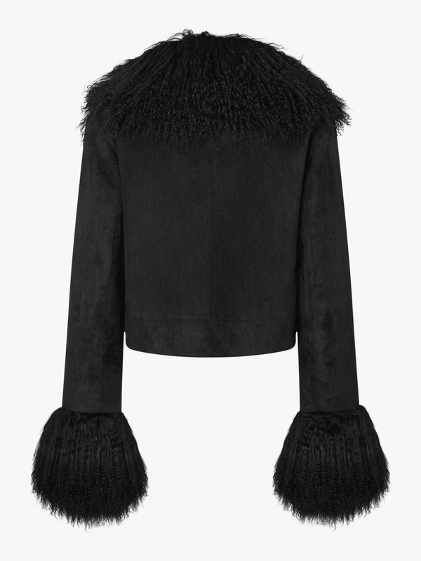 Penny Black Mongolian Trim Cropped Jacket
