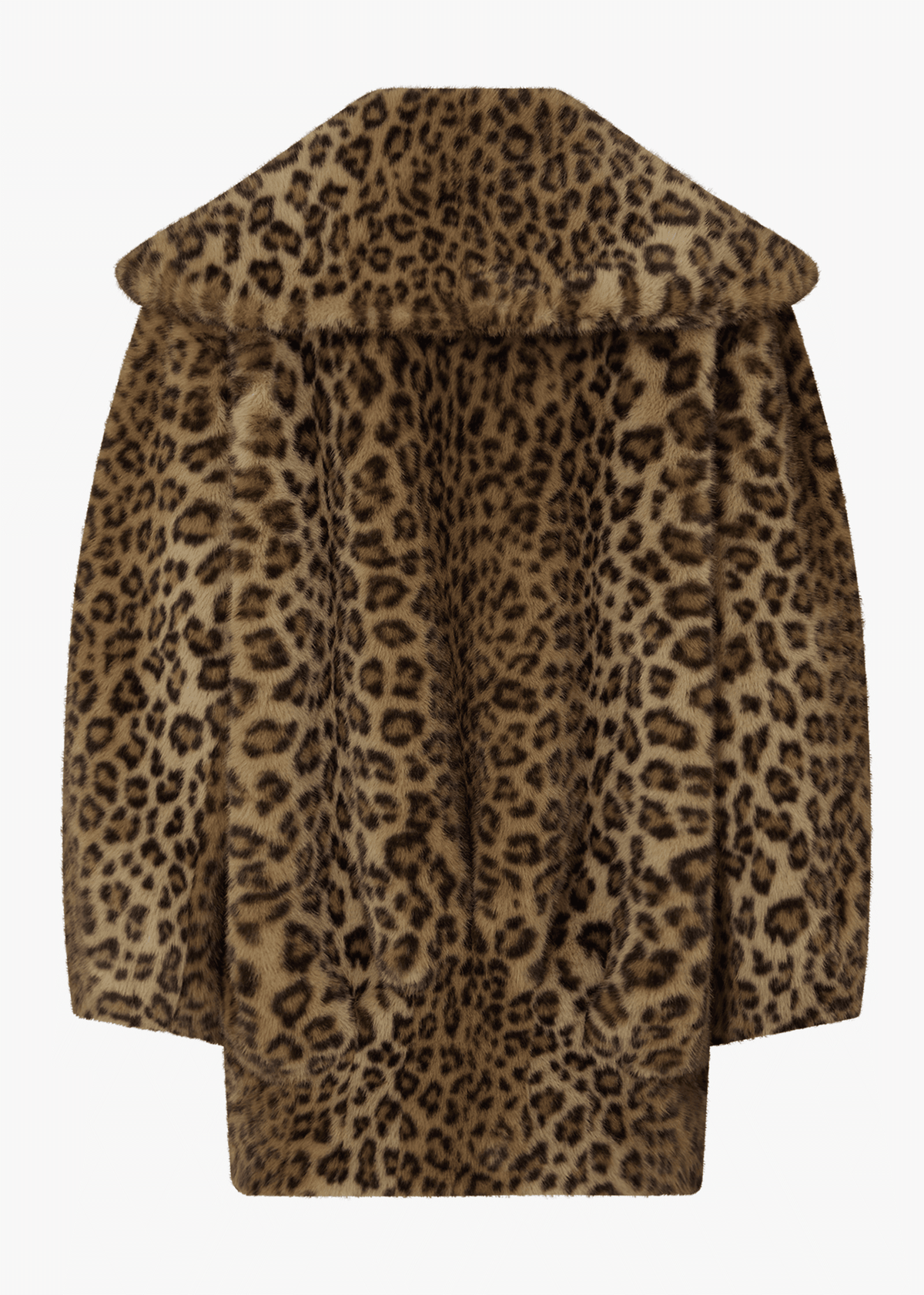 Honey Leopard Faux Fur Oversized Collar Jacket