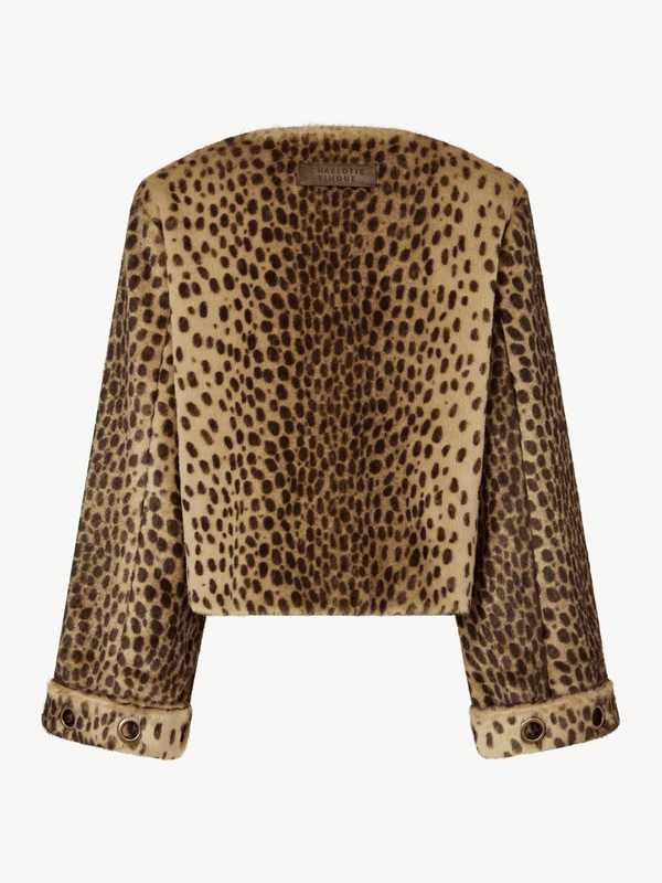 Shirley Leopard Faux Fur Wide Sleeve Jacket