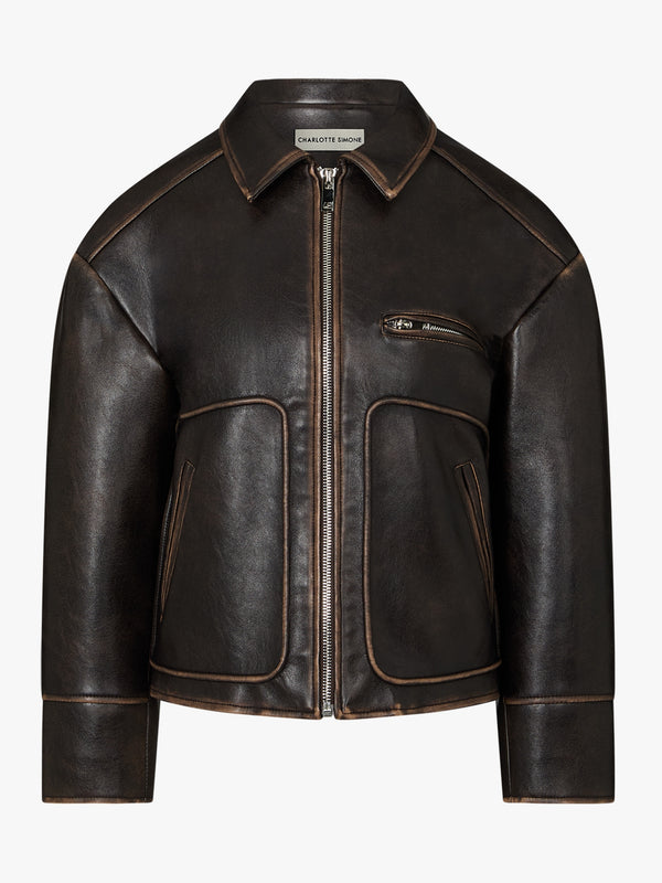 Dylan Brown Faux Fur Collar Aviator Jacket