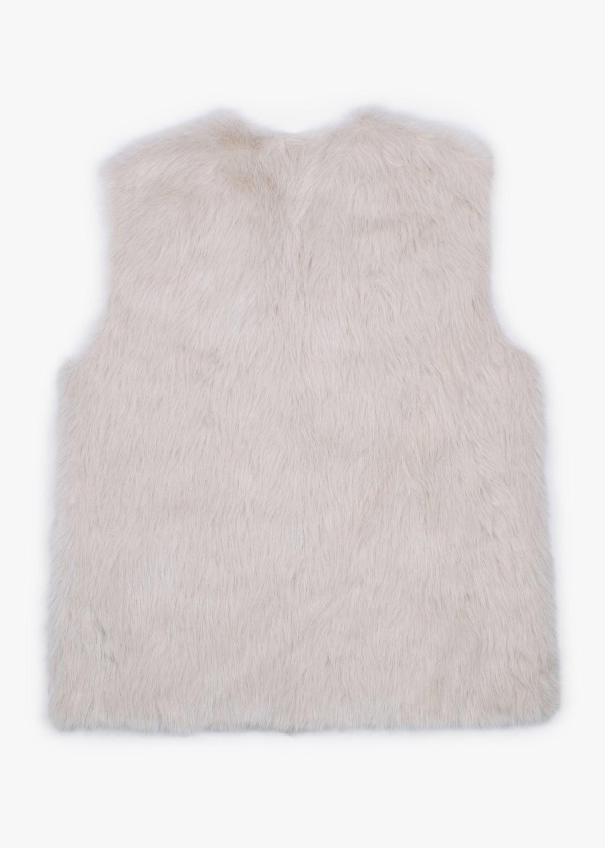 Furry Beige Faux Fur Gilet