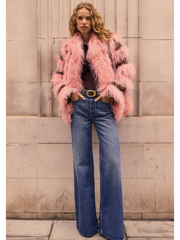 Floyd Multicoloured Faux Fur Mongolian Trim Jacket
