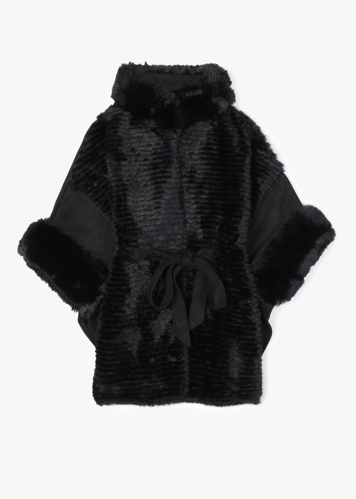 Black Faux Fur Cape