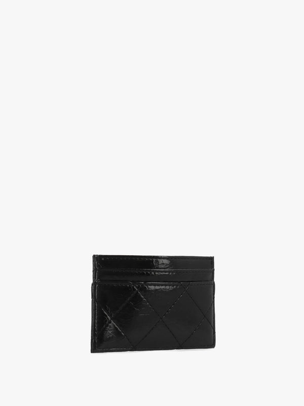 Wakanda Diamond Quilt Patent Nero Card Case