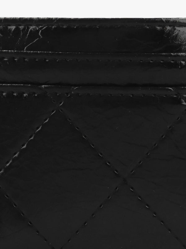 Wakanda Diamond Quilt Patent Nero Card Case