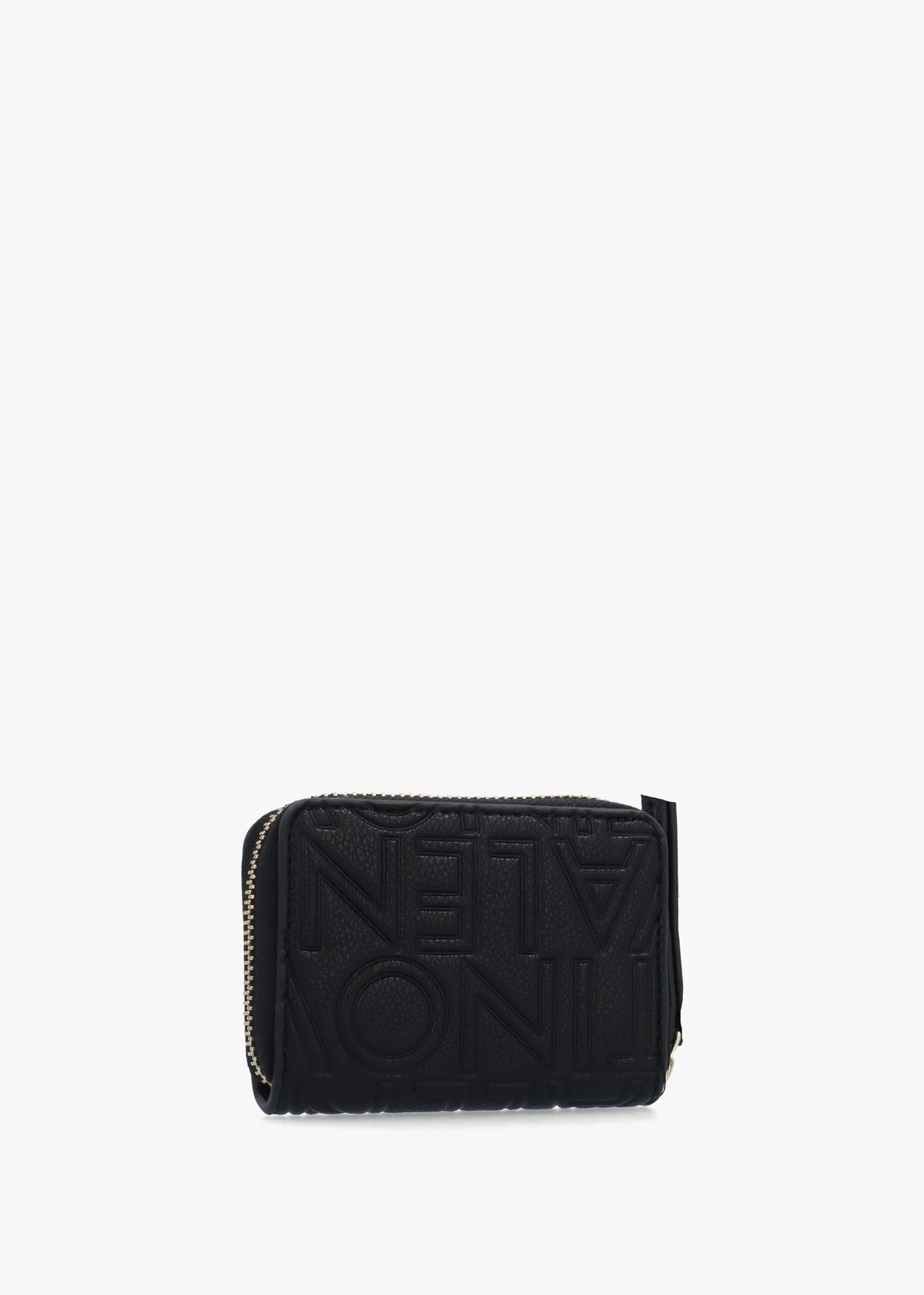 Pansy Debossed Logo Nero Zip Around Purse