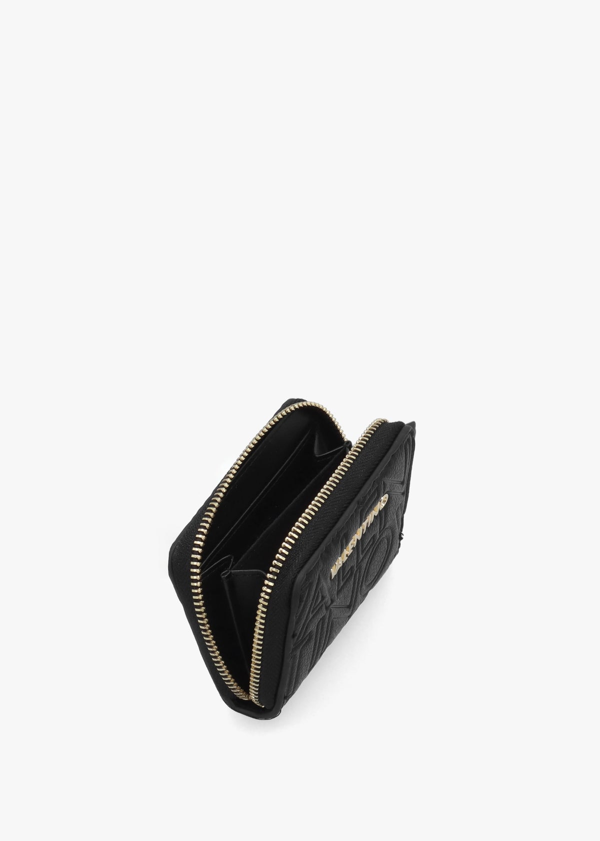 Pansy Debossed Logo Nero Zip Around Purse