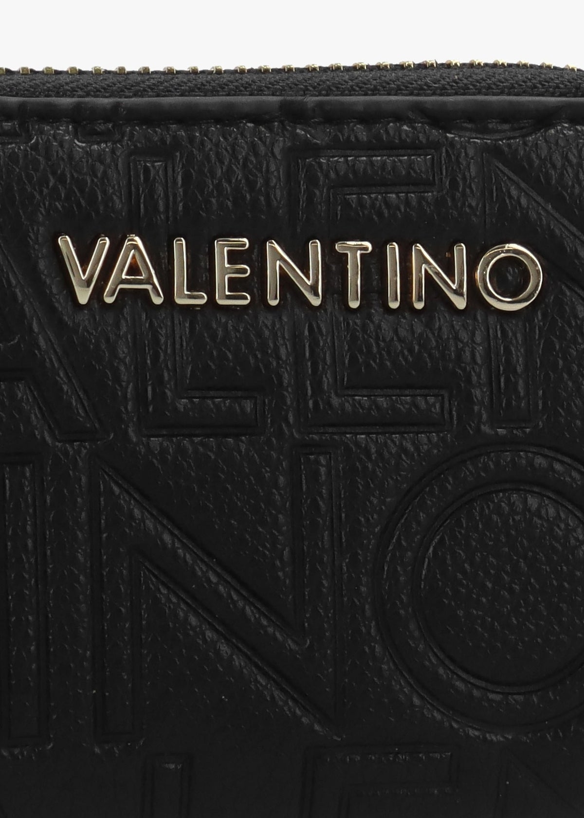 Pansy Debossed Logo Nero Zip Around Purse