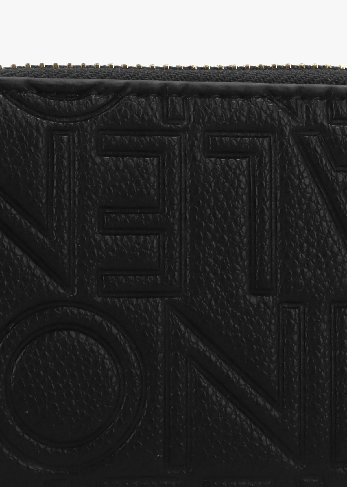 Pansy Debossed Logo Nero Zip Around Purse