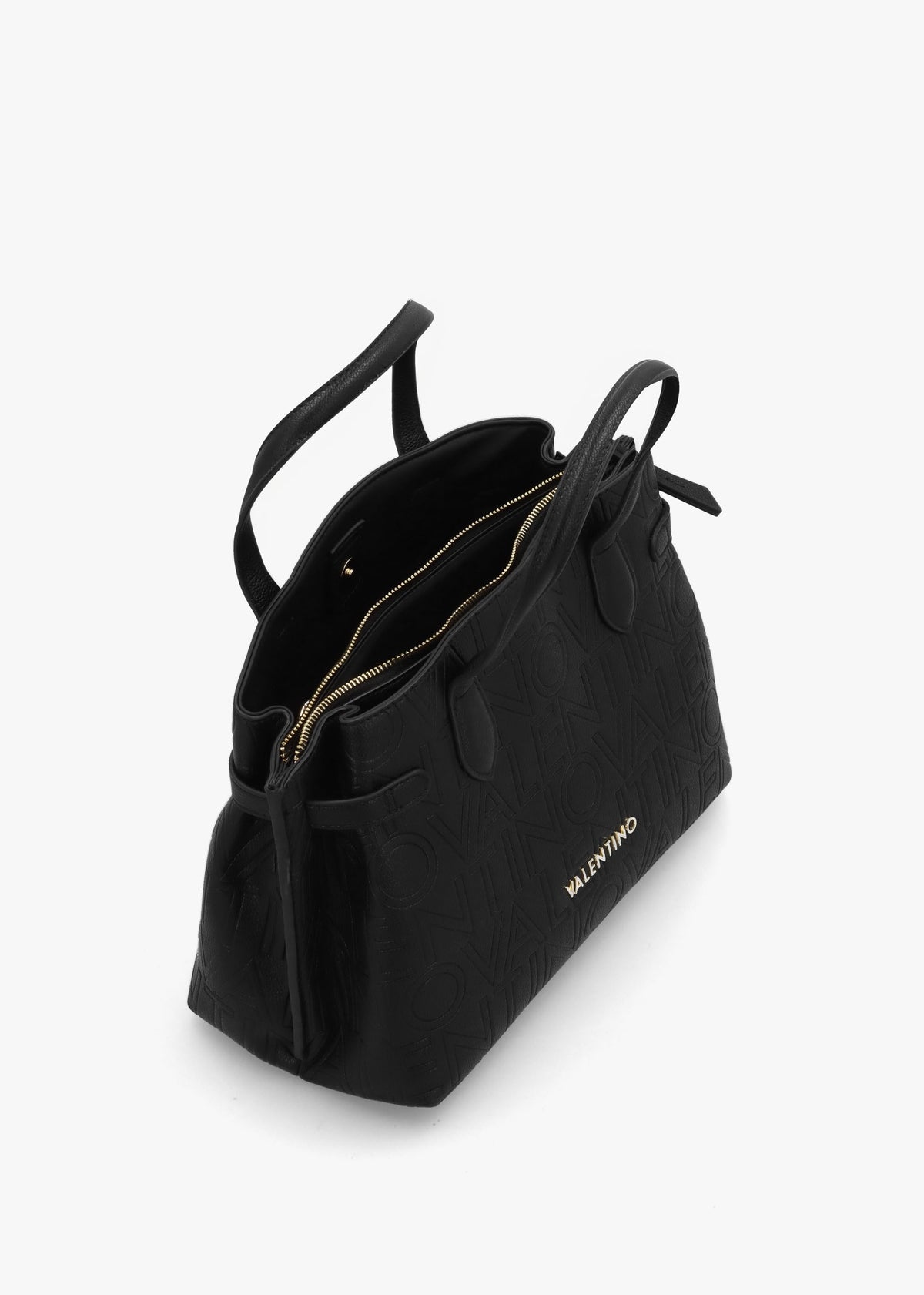 Pansy II Nero Debossed Logo Shopper Bag