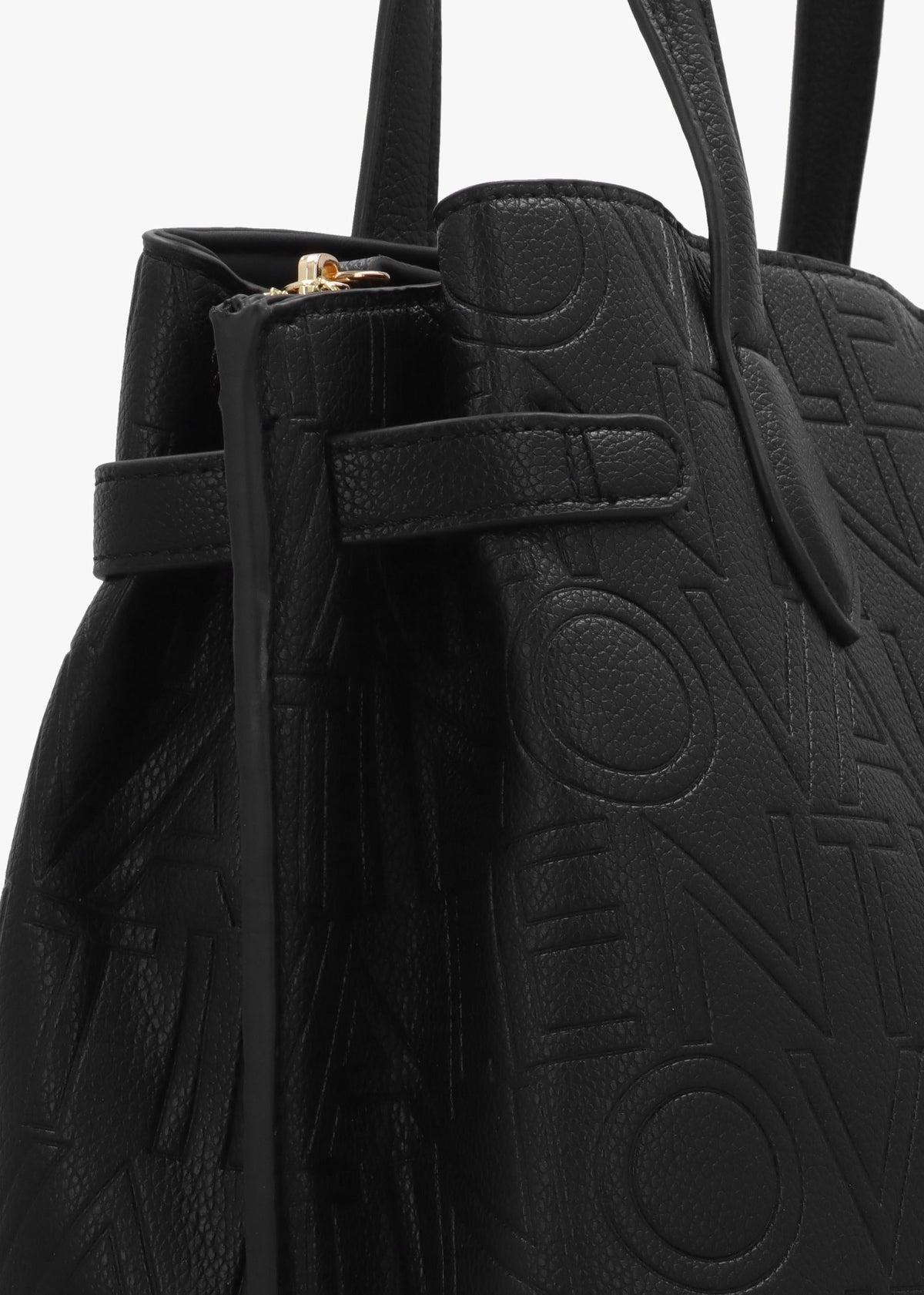 Pansy II Nero Debossed Logo Shopper Bag