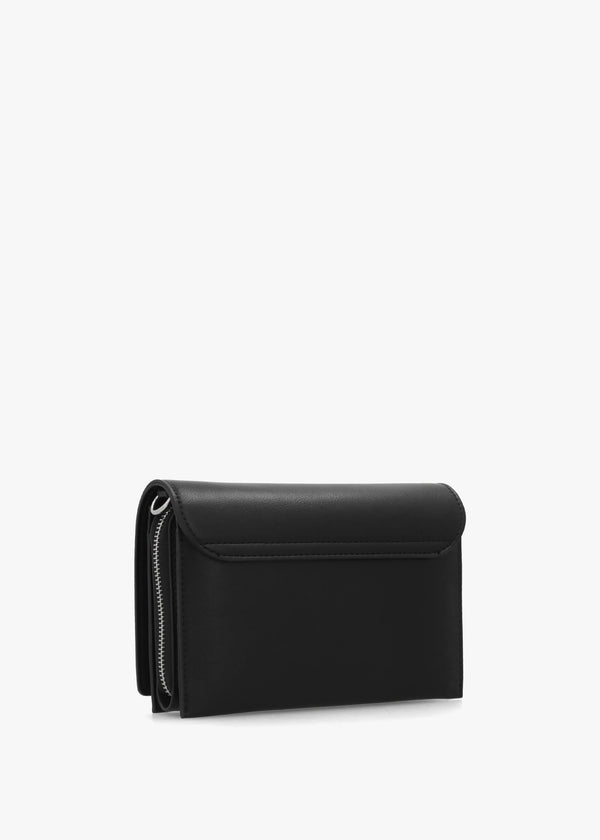 Ember Nero Smooth Front Flap Cross-Body Bag