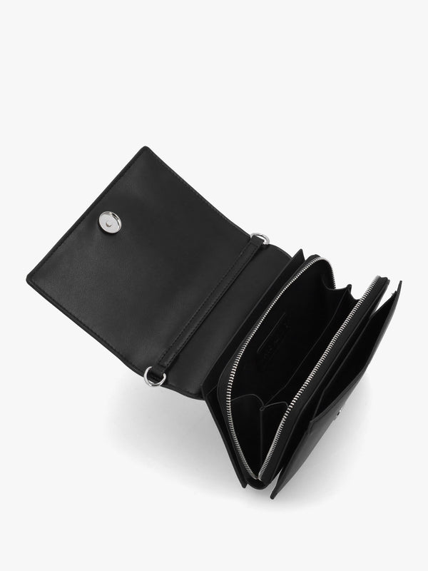 Ember Nero Smooth Front Flap Cross-Body Bag
