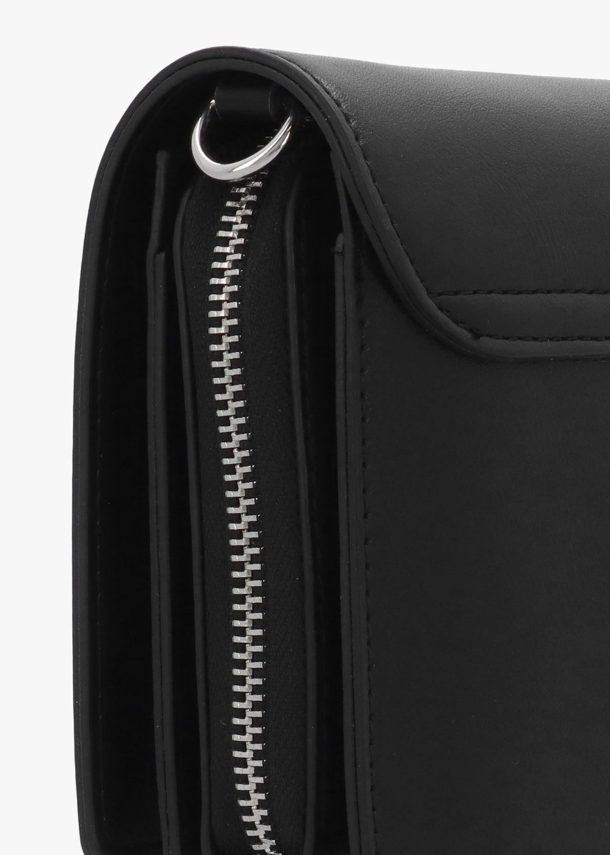 Ember Nero Smooth Front Flap Cross-Body Bag